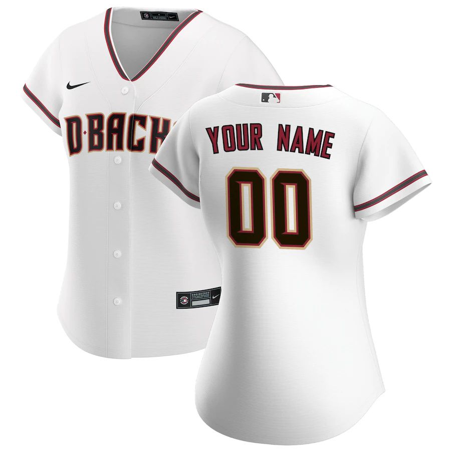 Womens Arizona Diamondbacks Nike White Home Replica Custom MLB Jerseys